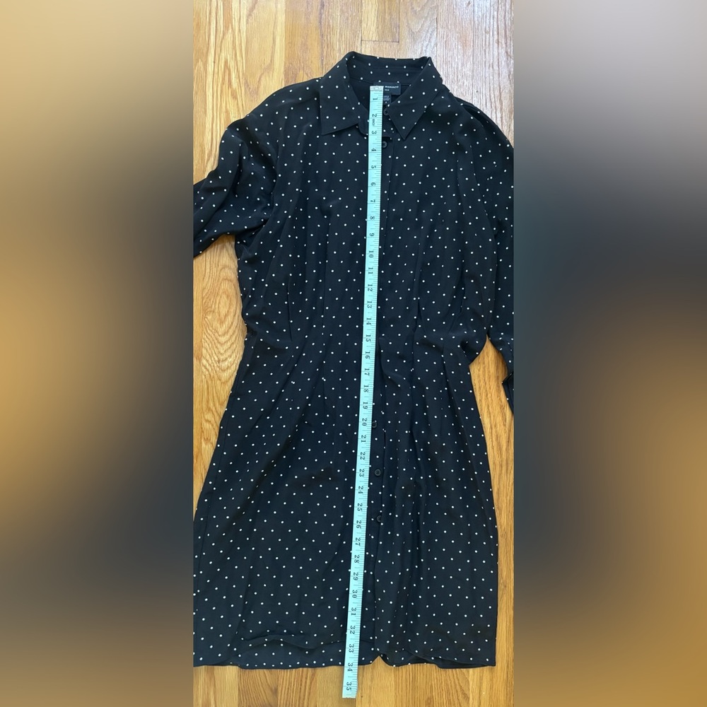 MOVING SALE Club Monaco Black and White Polka Dot 100% Silk Dress - Picture 5 of 8